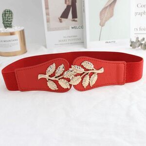 2/$21 26 Inches Female Floral Fashion Belt - Red